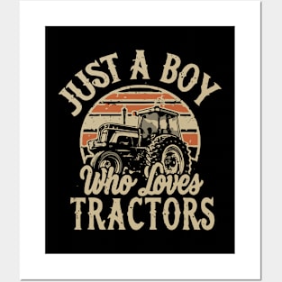 Just A Boy Who Loves Tractors. Farmer Posters and Art